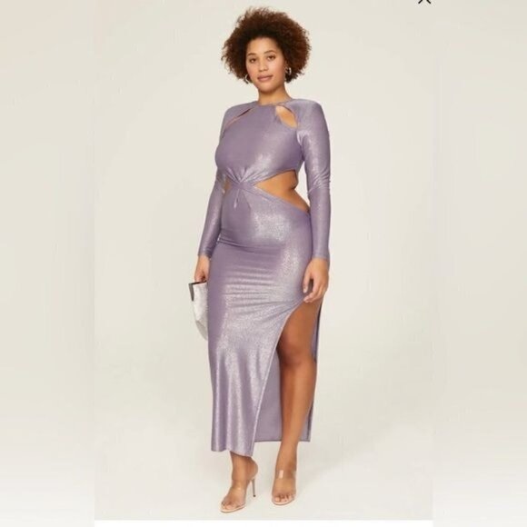 Bronx and Banco Amara Lilac Cut Out Gown L - Picture 2 of 15